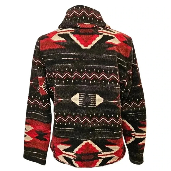 LRL Lauren Jeans Co Ralph Lauren Southwestern Style Sweatshirt Jacket - Picture 8 of 10
